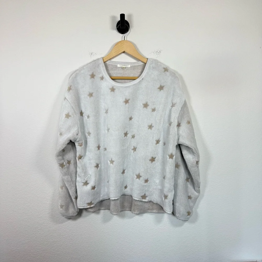 Z Supply Women’s Frosted Plush Star Long Sleeve Top Grey Size M - Picture 9 of 12